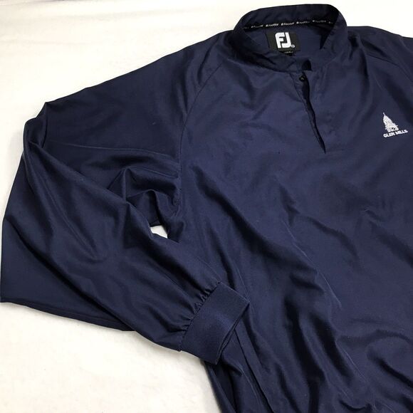 FOOTJOY Golf Windshirt Men XL Navy 1/4 Snap Elastic Waist Cuff Raglan Pullover - Picture 4 of 16